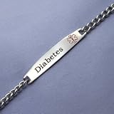 316l Surgical Stainless Diabetes Bracelet - 6 Thru 8 Inch