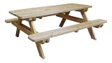 Jardipolys - Table de pique nique en bois Robuste - L180cm x P160cm - Plateau de 45mm