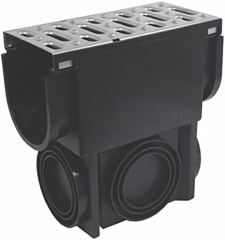 Regular Black Polymer Slim Pit with Pressed Stainless Steel Grate