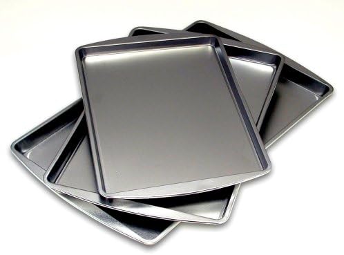 Signature Bakeware 3-pc Cookie Sheet Pan Set - Gray - Cooking and Baking Kitchen Tool - Used By Gourmet Chefs and Cooks in Professional Restaurants to Housewives and Students At Home and Family Gatherings - Eco-friendly FDA Certified Food Safe Material Performs Better Than Any Traditional Product in the Market - Heavy Duty Construction with Nonstick Metallic Finish - All High Quality Dishwasher-safe Parts - Create the Perfect Baked Goods Every Time - Small Kitchen, Full-sized Delicious Meals - Simple and Fun - Easy to Use and Portable to Take Anywhere, Yet Designed for Heavy Use - Life Time Satisfaction Guarantee - Great Holiday Gift Idea!