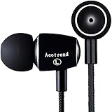Acctrend Earphones Headphones Earbuds Sport Headphones 3.5mm Ae3-sc In-ear with Microphone Volume Adjustment Super-buss Deep Beats High Fidelity Black