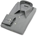 Arrow Men's Wrinkle Free Poplin Solid Long Sleeve, Graphite, 15 - 32/33