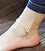 Libaraba Rose Gold Plated Stainless Steel Butterfly Anklet with Crystal Drop Tassel