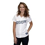 MLB Women's Toronto Blue Jays Short Sleeve 5 Button Synthetic Replica Jersey (White, Medium)