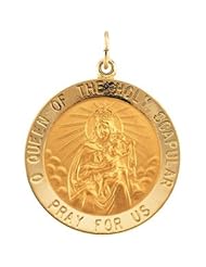14K Yellow Gold 25.00 mm Scapular Medal