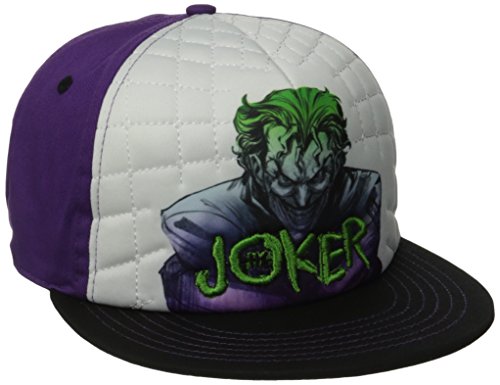 DC Comics Men's Joker Sublimation Print Quilted Adjustable Flat Brim
