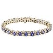 14K Yellow Gold Tanzanite and Diamond Bracelet