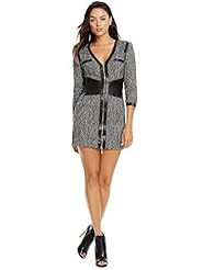 V-neck Long Sleeves Acrylic/Cotton/Faux-Leather/Nylon/Polyester/Spandex/Wool/Knit  Dress