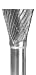 CARBIDE BUR GROBET MADE IN U.S.A. INVERTED CONE END CUT 1/4X1/4X1/4 DOUBLE CUT