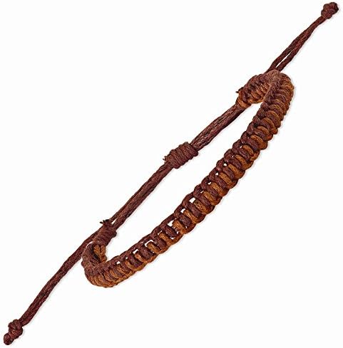 Pack of 2 Small Dark Brown &amp; Brown Braided Cotton Adj. Bracelet