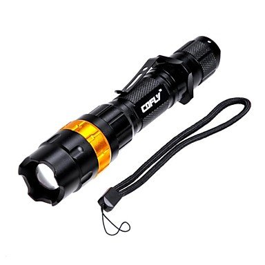 BBP Cofly Cree Q5 3-Mode 370LM White Zoom Convex Lens LED Flashlight KX-FH50 , Blue