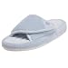 Isotoner Women's Microterry Spa Slide,Pale Blue,8 1/2 - 9