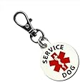 SERVICE DOG Red Medical Alert Symbol 1.25 inch Aluminum Dog Tag