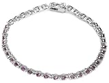 Sterling Silver Amethyst Bracelet, 7.25