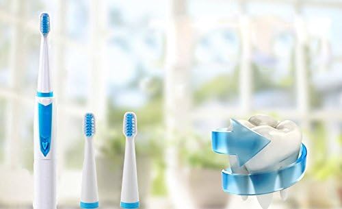 Portable Slim Electric Sonic Toothbrush with 3 Power Brush Heads for Child and Adult. Sonic Cleaning for Better Mouth Care @ Liveweller (Diamond Clean)