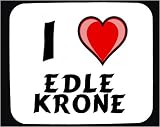 I Love Edle Krone Decorated Mouse Pad