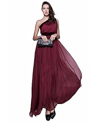 One Shoulder Chiffon/Velvet Cocktail Summer Evening Dress/Party Dress/Maxi Dress 