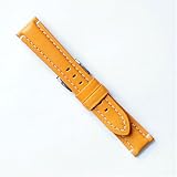 松重オリジナルYC003Y 20mm 牛革 白ステッチ 山吹色