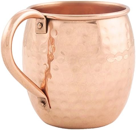 Premium 100% Solid Copper Moscow Mule Mug - Bonus Recipe Guide - 16 Oz. - No Inner Lining
