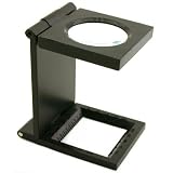7x Black Folding Magnifier Stamp Coin Loupe Scale Tool