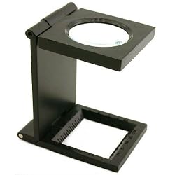 7x Black Folding Magnifier Stamp Coin Loupe Scale Tool