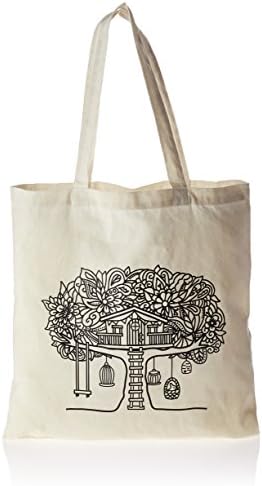 Giraffe Crafts Zendoodle Tote Bag for Adult Coloring, Tree House
