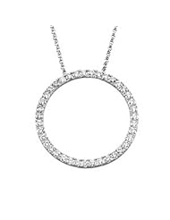 1 ct tw Diamond Circle Necklace in 14k White Gold