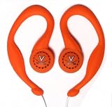 University of Virginia SportClip Earphones with Wind Up Storage Case for MP3, CD, DVD Players, Orange