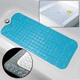 EXTRA LONG BATH MAT BLUE