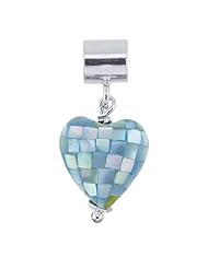 Frolic Sterling Silver Blue Mother Of Pearl Heart Charm