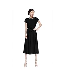 Belted Chiffon/Wool Evening Dress 