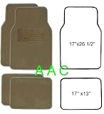 A Set of 4 Universal Fit Plush Carpet Floor Mats for Cars - Tan