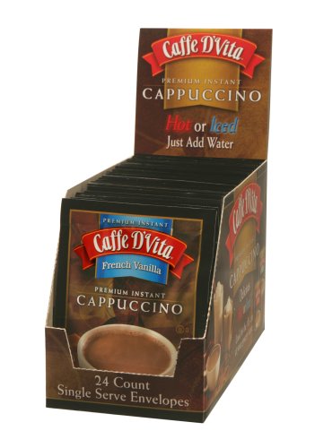 Caffe D'Vita French Vanilla Cappuccino, 0.5-Ounce Envelopes, 24-Count Boxes (Pack of 3)
