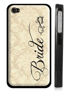 Vintage Damask “Bride” iPhone 4 Case – Wedding Bride iPhone 4s Case with Infinity Sign