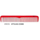 Itech #99005 Red Styling Cutting Ceramic Carbon Comb Static- + A-viva Magic 4 Sided Nail Buffer