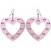 Large Plastic Heart Earring In Pink with Silver Finish