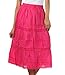 Sakkas Solid Embroidered Gypsy Bohemian Mid Length Cotton Skirt