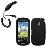 Black Silicone Skin / Case / Cover & Car Charger for Samsung Continuum / SC ....