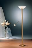 Holtkotter 2574PBBBSW 3 Light Torchiere Lamp in Polished Brass-Brushed Brass with Satin White glass