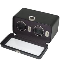 Wolf Designs Black Double Watch Rotator With Cover #4526-027