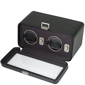 Wolf Designs Black Double Watch Rotator With Cover #4526-027