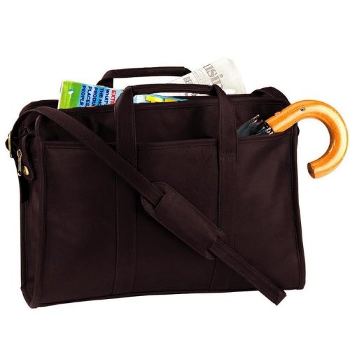 Royce Leather Soft-Sided Briefcase, BLACK