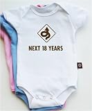 NEXT 18 YEARS short sleeve baby bodysuit / onesie - white, pink or baby blue
