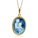 14K Yellow Gold Oval Cameo Pendant w/Chain 18