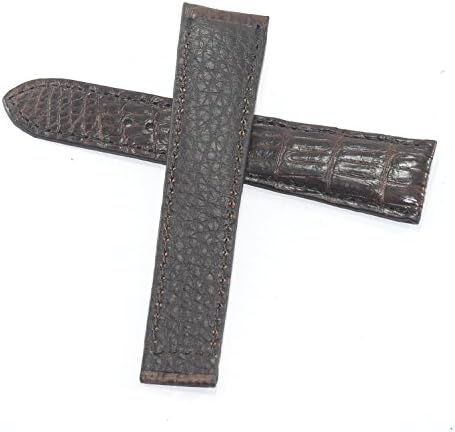 100% Genuine Exotic Leather Strap Band Deployment for 22mm Omega Seamaster Dark Brown #02
