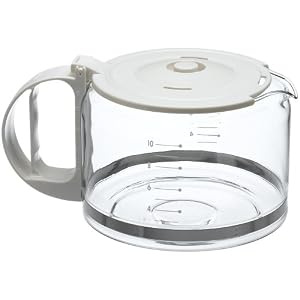 Capresso 4451.02 10-Cup Glass Replacement Carafe with Lid for Capresso Coffeemaker, White by Capresso