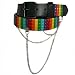 MINI RAINBOW STUDDED GROMMET BELT W/JEANS CHAIN - M