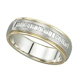 14K Two Tone Gold 1/4 ct. Baguette Cut Diamond Band