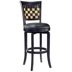 Baxter Swivel Bar Stool Black Vinyl Black by Home Decorators Collection