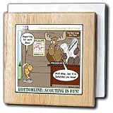 Rich Diesslins Funny KNOTS Scouting Cartoons - Bottomline, Scouting is Fun - Fish and Wildlife Management - Tile Napkin Holders
